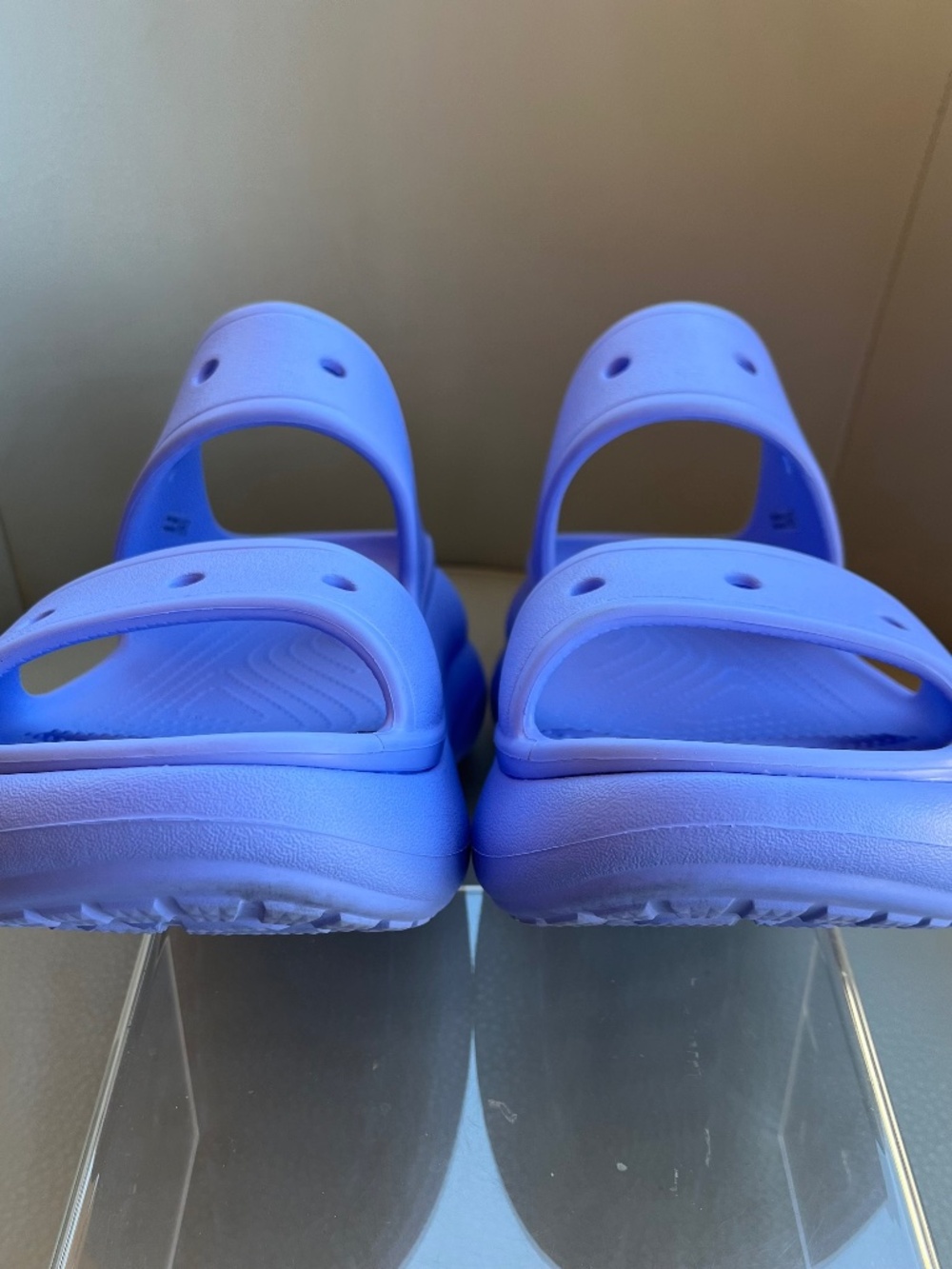 Crocs Classic Crush Platform Slides Sandals W10 M8 Lavender 2.5" Heel Comfort - Picture 6 of 10
